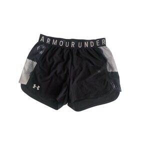 Womens XS Under Armour Black Grey Workout Exercise Running Track ‎ Shorts
